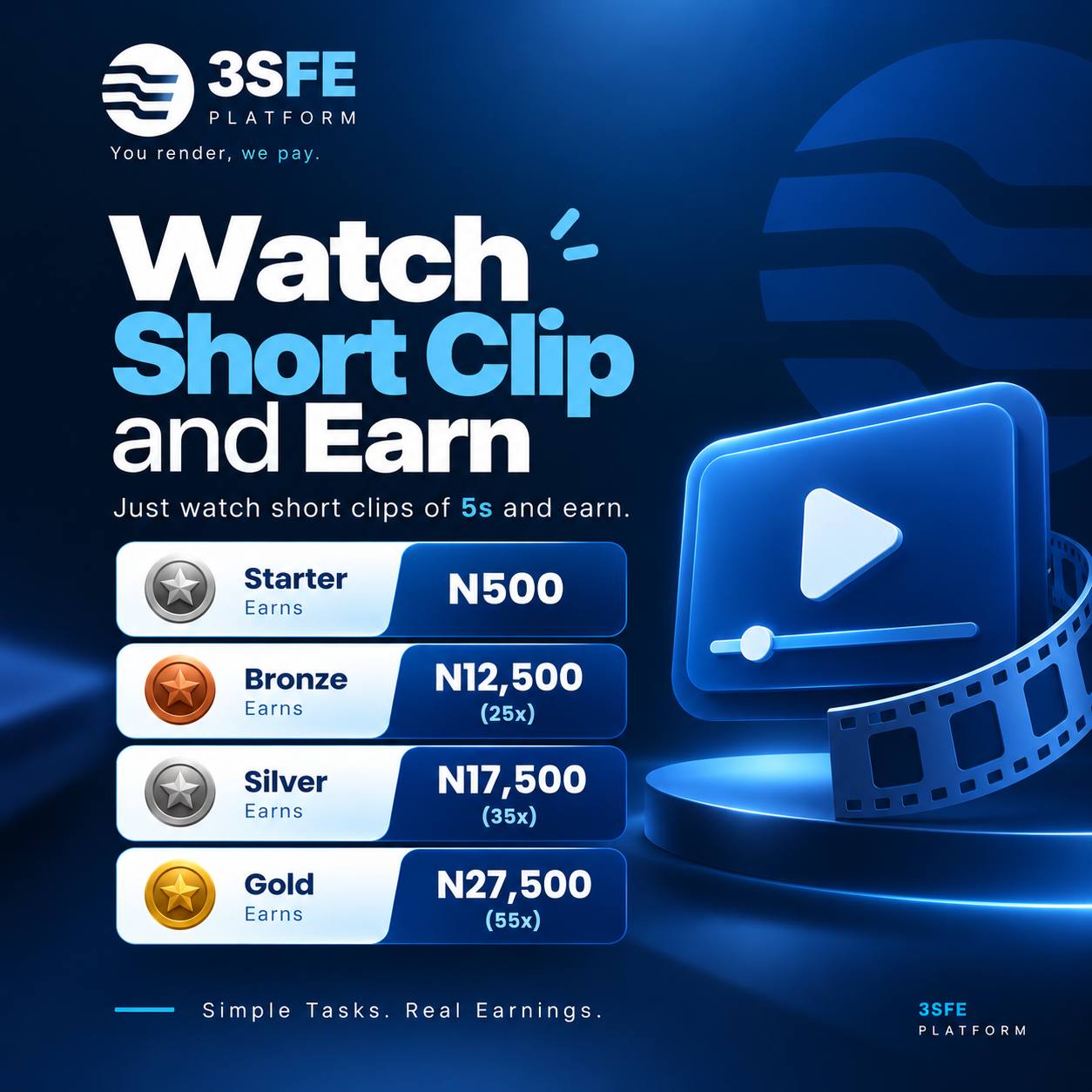 Watch videos and earn